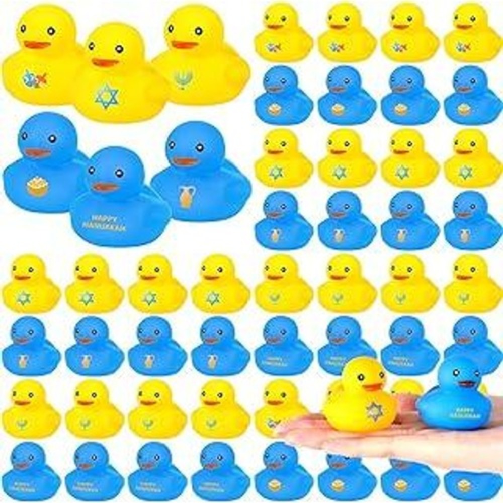 Deekin‎ Hanukkah Mini Ducks Delicate 120 Pcs Blue Yellow Star of David Bath Toys